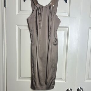 Calvin Klein Backless Taupe Dress